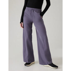Athleta Stride Pants Women’s Size L Lavender Wide Leg Elastic Waist